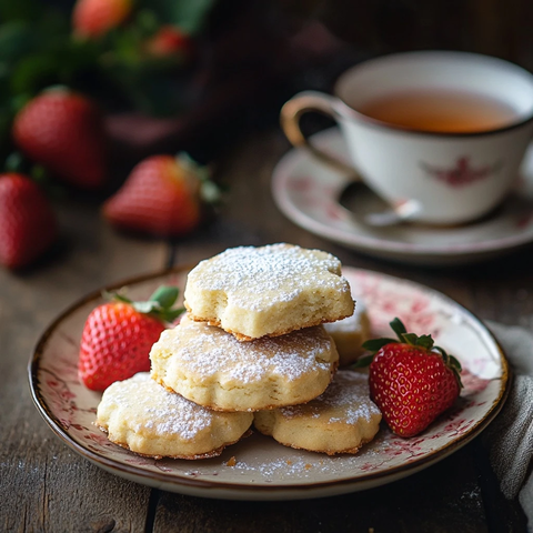 草莓酥饼与鲜果下午茶
