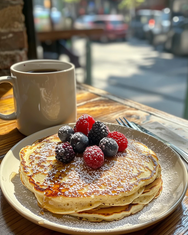 芝士松饼配浆果枫糖