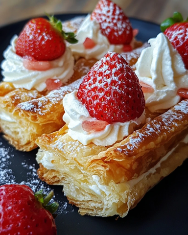 草莓奶油奶酪酥皮点心