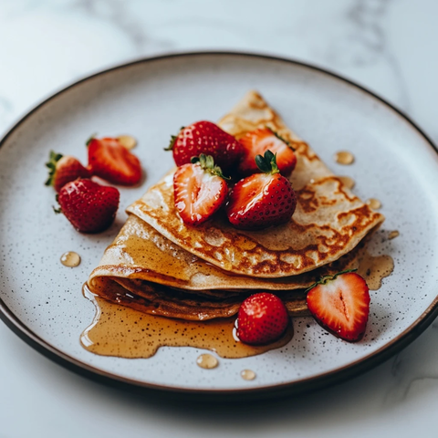 蜂蜜草莓荞麦薄饼