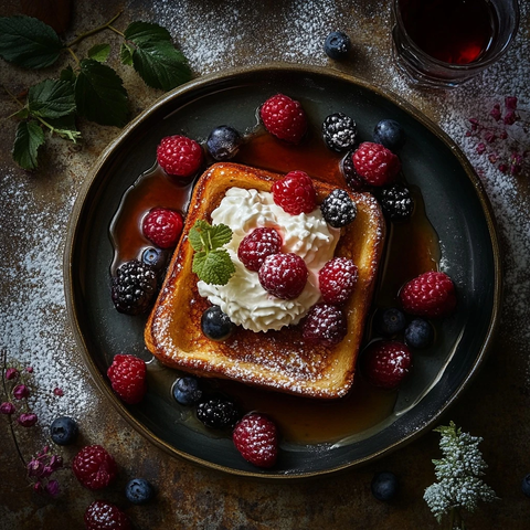 浆果奶油法式吐司早餐
