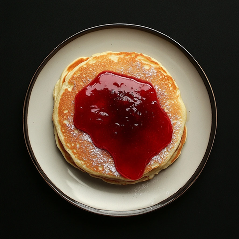 果酱点缀薄煎饼