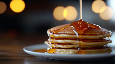 金蜂蜜淋松软煎饼