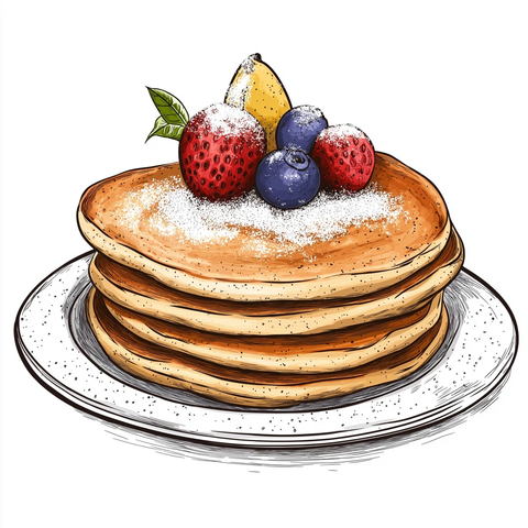 圆形煎饼配糖果水果