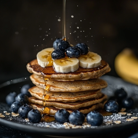 蓝莓燕麦香蕉鸡蛋煎饼