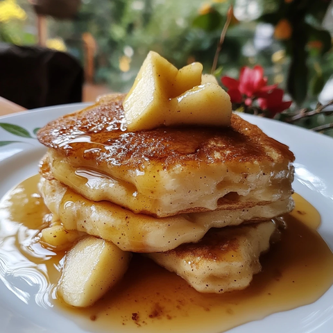 无面粉苹果肉桂煎饼