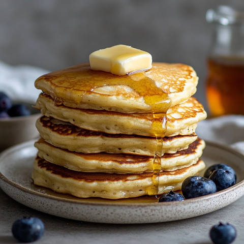 热气腾腾的松软薄煎饼