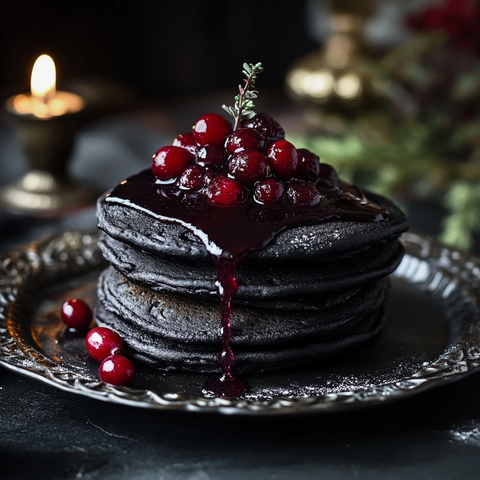 黑煎饼与蔓越莓酱