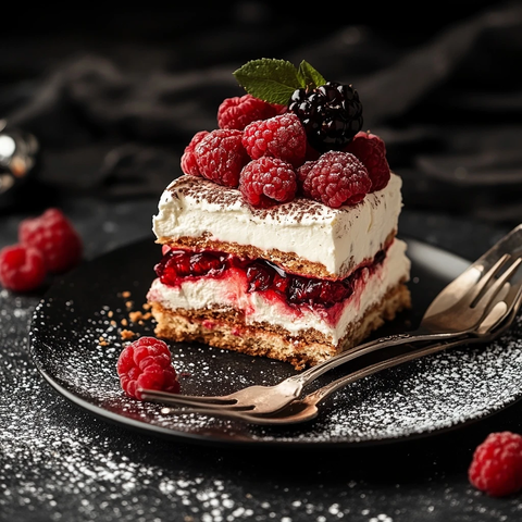 水果提拉米苏银器餐桌