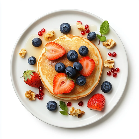 蓝莓草莓核桃煎饼