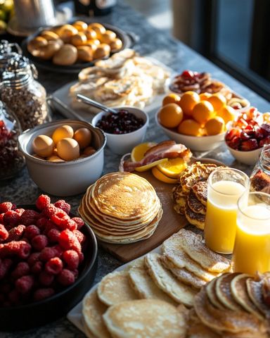 酒店早餐自助餐全景