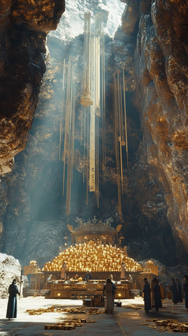山洞内的神秘仪式场景