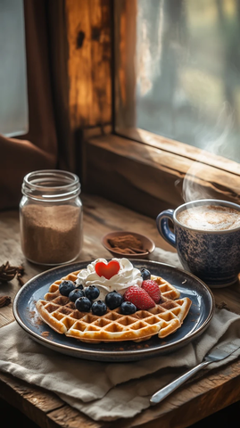 温馨早餐桌上的浪漫惊喜