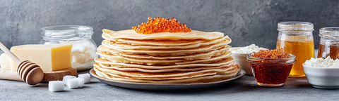 厚饼蜂蜜糖块果酱美食