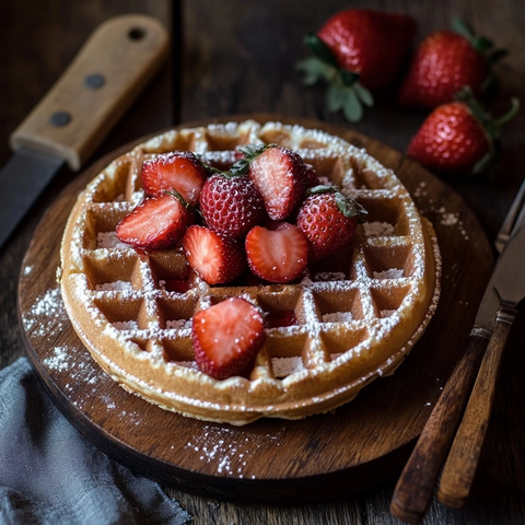 草莓配软木盘餐具