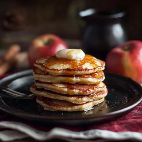 苹果煎饼面粉鸡蛋糖盐
