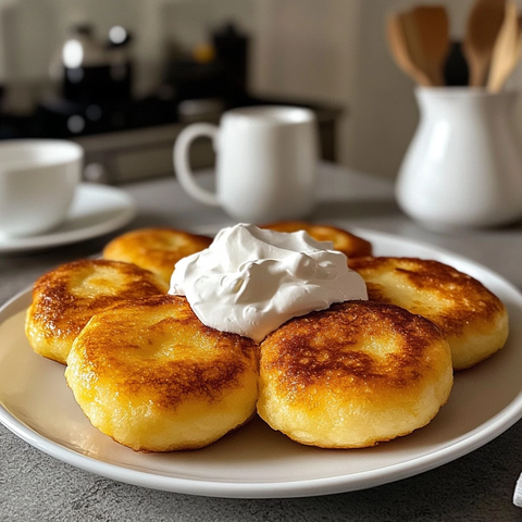 金黄酥软乌克兰奶酪煎饼