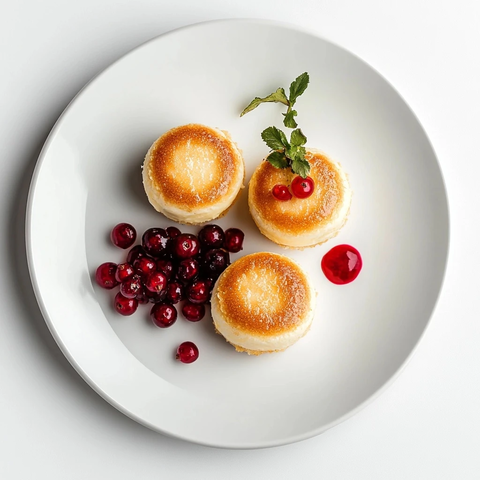 芝士蛋糕与浆果摆盘