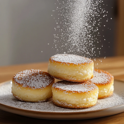 五块奶酪蛋糕撒糖霜