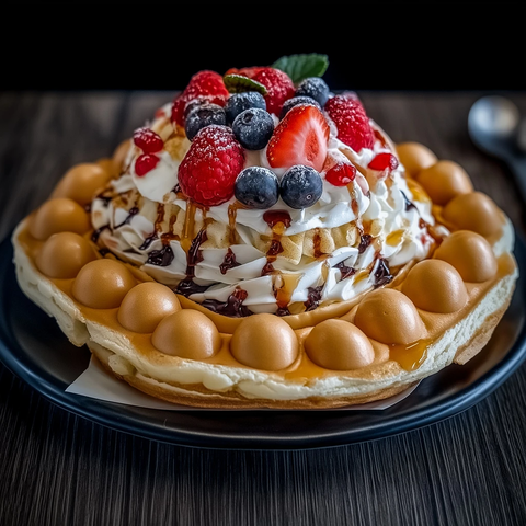 草莓与树莓糖粉摆盘