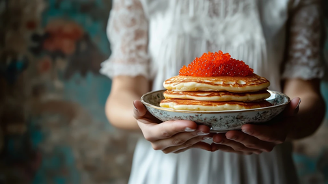 俄罗斯薄饼配红鱼子