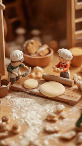 烘焙师制作传统蛋糕面团