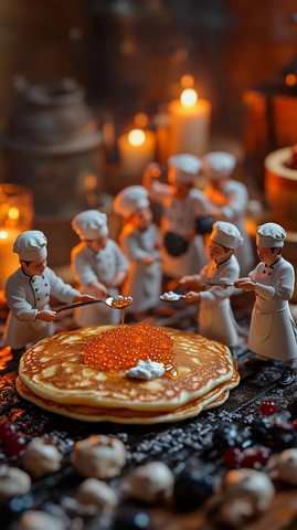 迷你厨师装饰热松饼