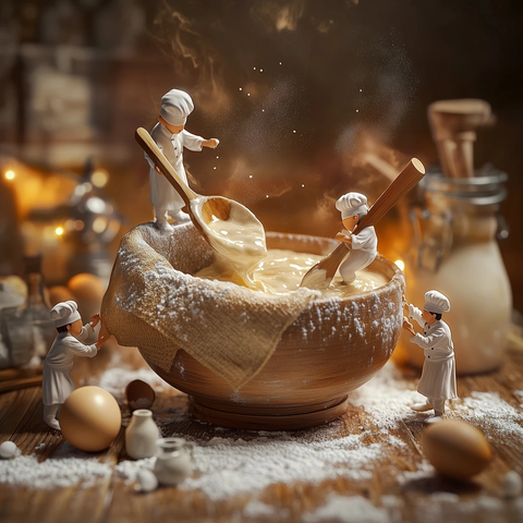 巨碗中厨师调制