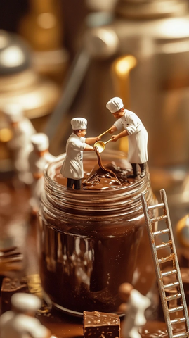 迷你甜点师管理巧克力填充机