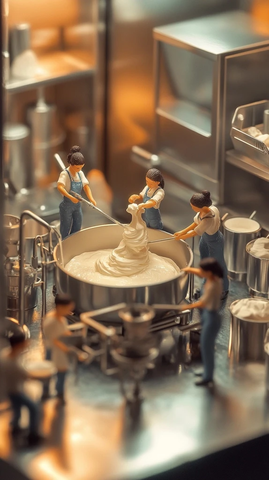 微型工人操作定制搅拌机