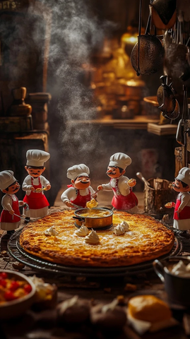 小人厨师制作巨型卡塔伊夫