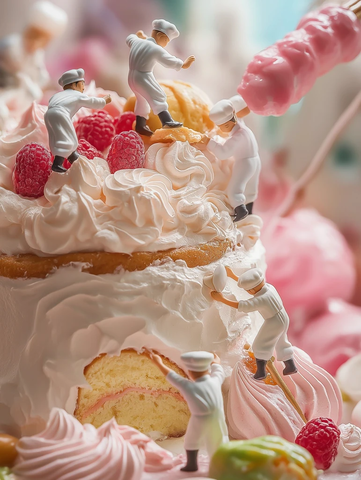 迷你面点师攀爬蛋糕场景