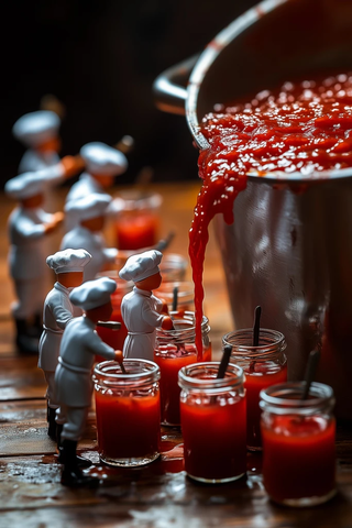 迷你厨师制作番茄酱场景