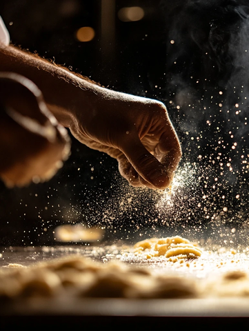 厨师手艺展示烘焙过程