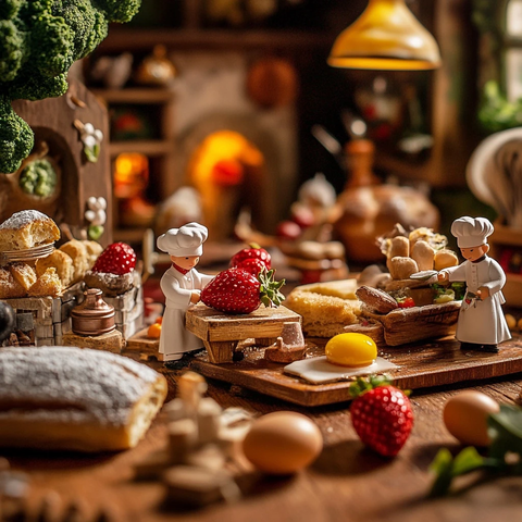 迷你厨师巨蛋大面包草莓