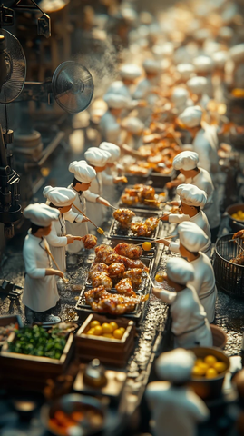 迷你厨师工地腌制鸡肉