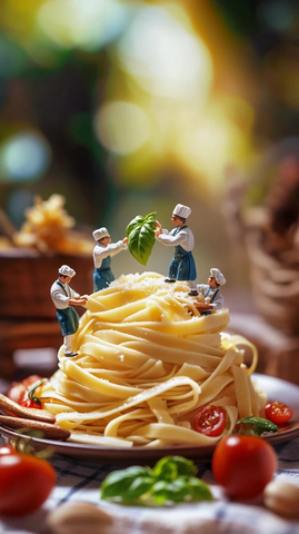 迷你意大利面厨师制作现场