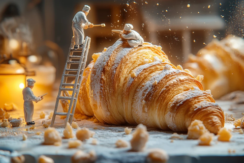 厨师梯子刷糖蝴蝶酥