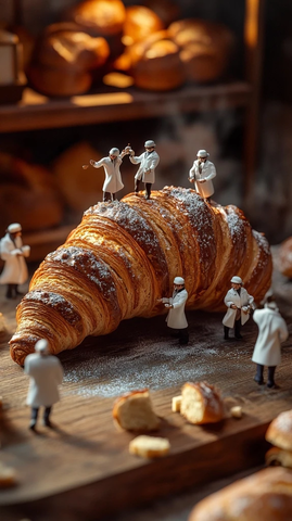 巨型可颂与迷你面包师