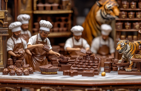 巧克力店中的小巧手工匠