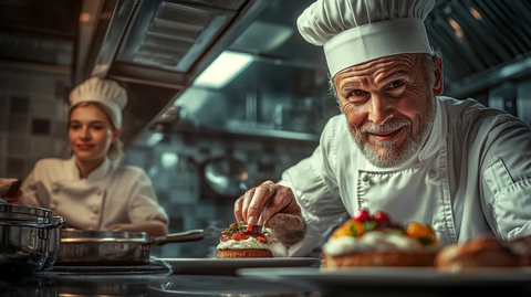 厨师制作甜点学徒微笑