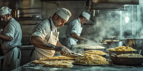 意大利面点师揉面制作