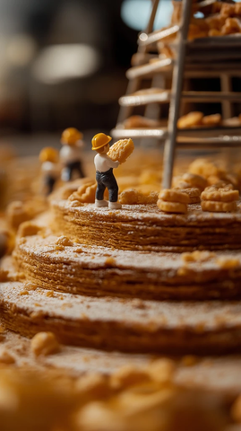 小糕点师制作巨型蛋糕