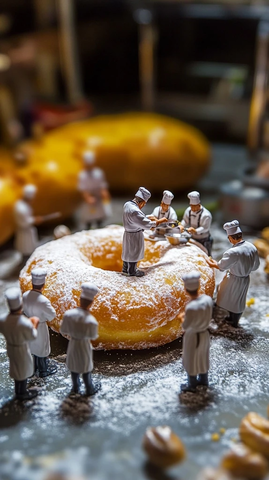 迷你厨师制作巨型甜甜圈