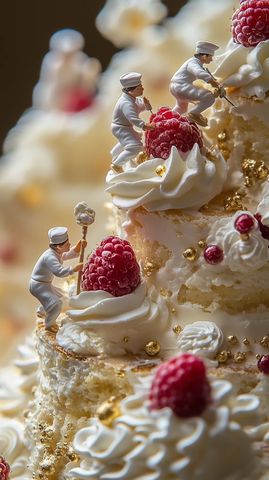 微型厨师蛋糕奶油花