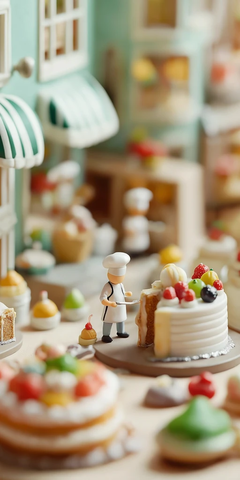 迷你厨师制作精美蛋糕