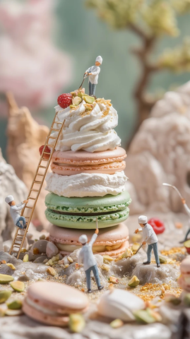 团队装饰高塔式马卡龙