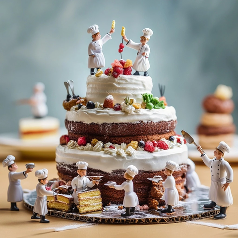 小厨师装饰蛋糕