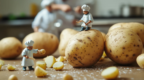 迷你厨师剥大土豆皮