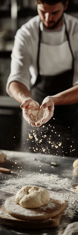 不锈钢台面揉面特写